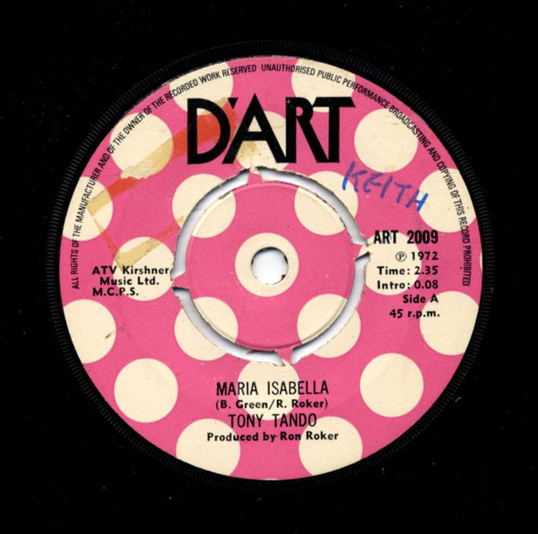 Tony Tando - Maria Isabella - Used Vinyl Record 7" image 1