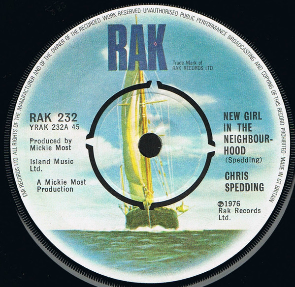 Chris Spedding - New Girl In The Neighbourhood - Used Vinyl Record 7" image 1
