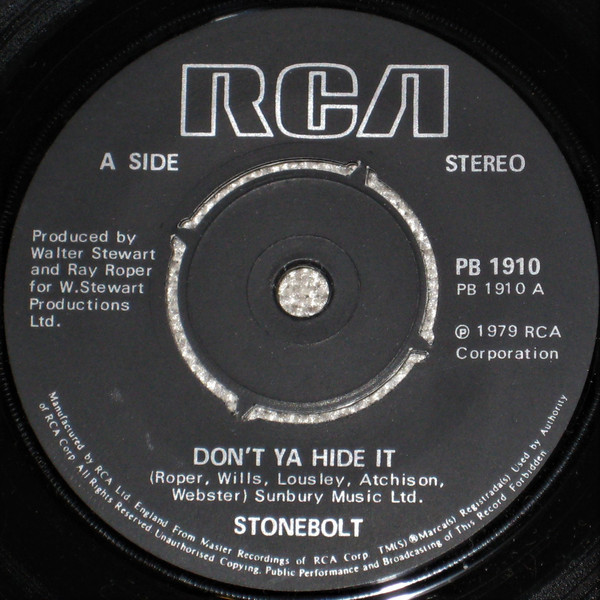 Stonebolt - Don't Ya Hide It - Used Vinyl Record 7" image 1