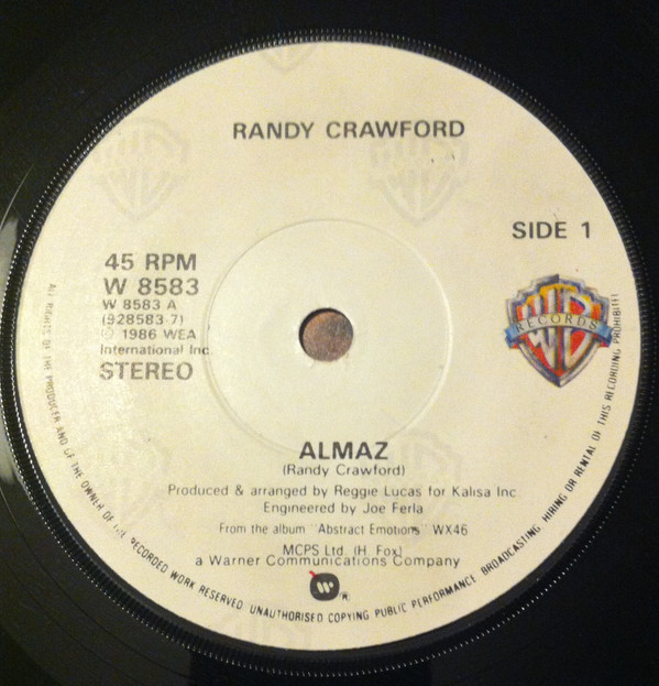 Randy Crawford - Almaz - Used Vinyl Record 7" image 1