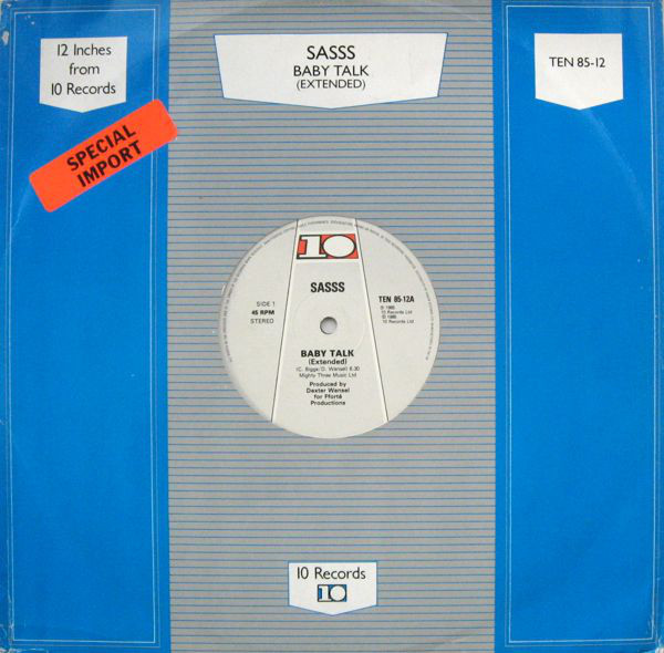 Sasss - Baby Talk (Extended) - Used Vinyl Record 12" image 1