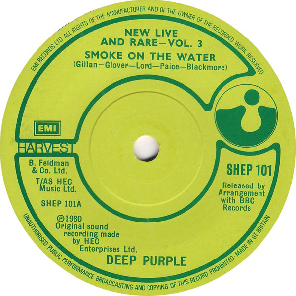Deep Purple - New Live & Rare - Vol. 3 - Used Vinyl Record 7" image 1