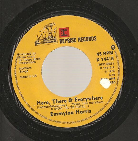 Emmylou Harris - Here, There & Everywhere - Used Vinyl Record 7" image 1