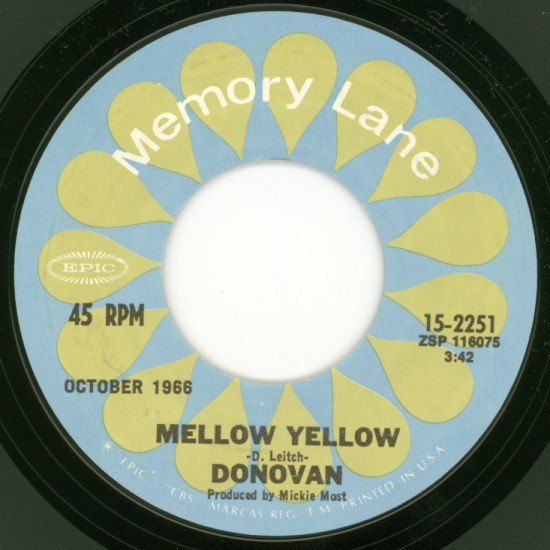 Donovan - Mellow Yellow / Sunshine Superman - Used Vinyl Record 7" image 1