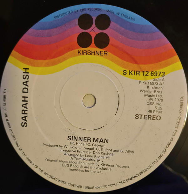 Sarah Dash - Sinner Man - Used Vinyl Record 12" image 1