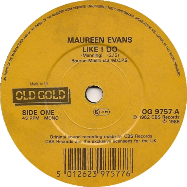 Maureen Evans - Like I Do - Used Vinyl Record 7" image 1