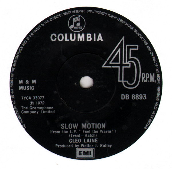Cleo Laine - Slow Motion - Used Vinyl Record 7" image 1