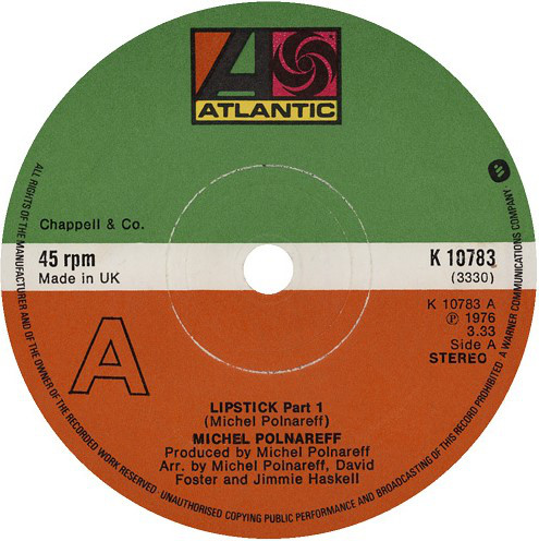 Michel Polnareff - Lipstick - Used Vinyl Record 7" image 1