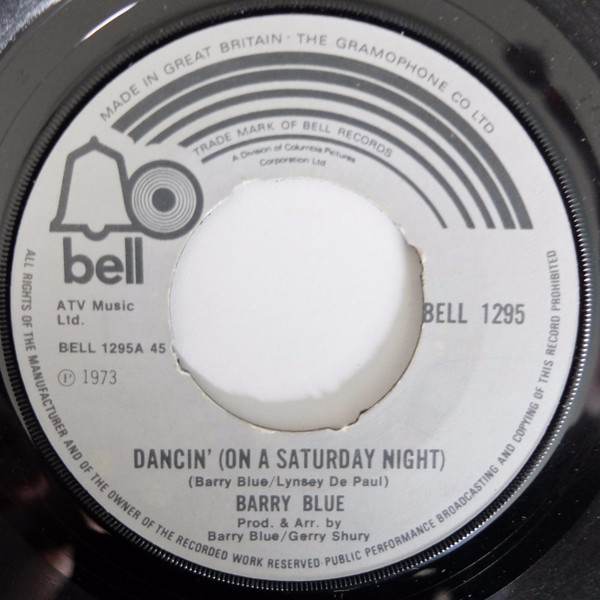 Barry Blue - Dancin' (On A Saturday Night) - Used Vinyl Record 7" image 1