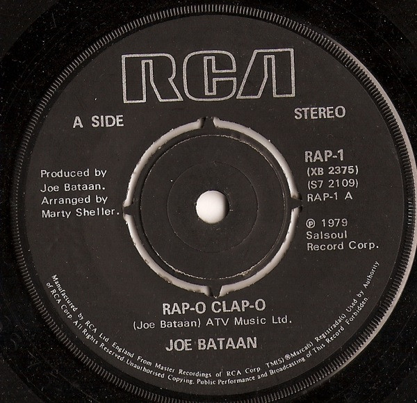 Joe Bataan - Rap-O Clap-O - Used Vinyl Record 7" image 1