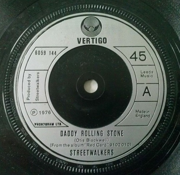 Streetwalkers - Daddy Rolling Stone - Used Vinyl Record 7" image 1