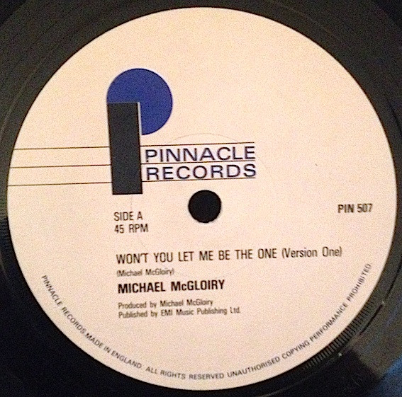 Michael McGloiry - Won't You Let Me Be The One - Used Vinyl Record 7" image 1