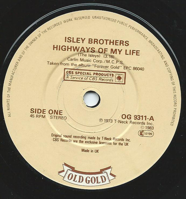 Isley Brothers - Highways Of My Life / Harvest For The World - Used Vi image 1