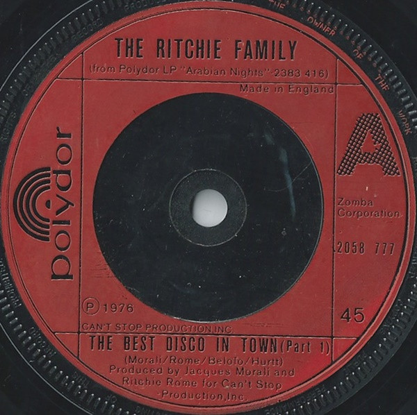 Ritchie Family - Best Disco In Town - Used Vinyl Record 7" image 1