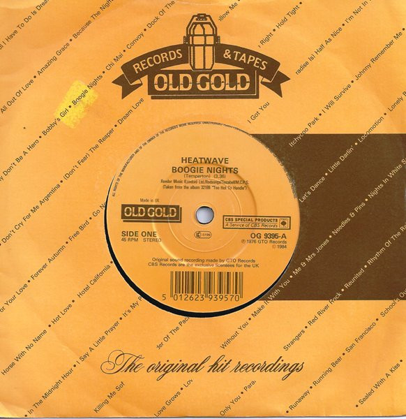 Heatwave - Boogie Nights / Always And Forever - Used Vinyl Record 7" image 1