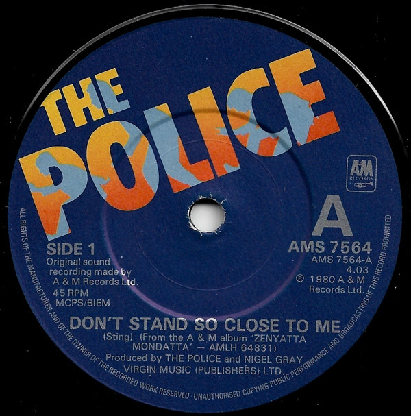 Police - Don't Stand So Close To Me - Used Vinyl Record 7" image 1