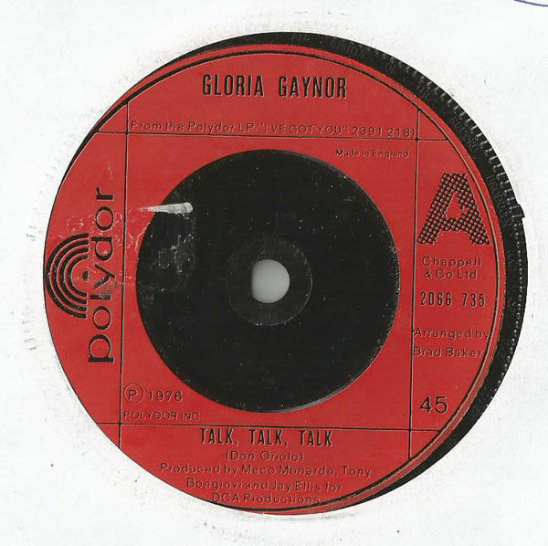 Gloria Gaynor - Talk, Talk, Talk - Used Vinyl Record 7" image 1