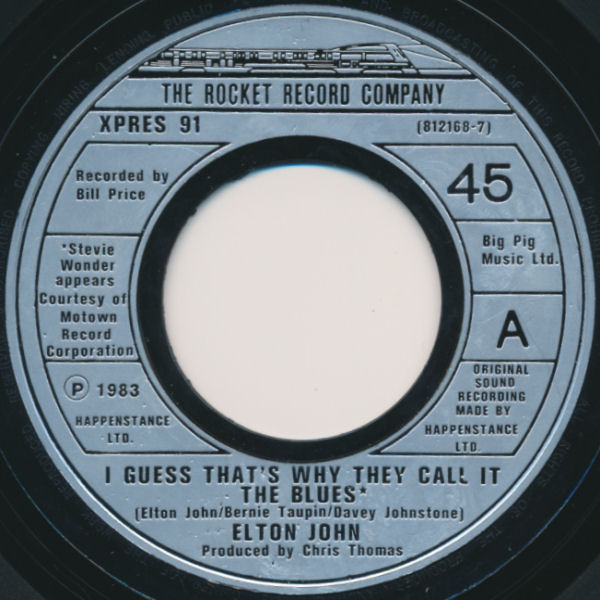 Elton John - I Guess That's Why They Call It The Blues - Used Vinyl Rec image 1