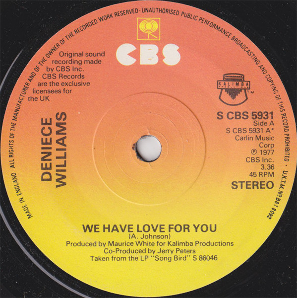 Deniece Williams - We Have Love For You - Used Vinyl Record 7" image 1