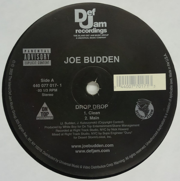 Joe Budden - Drop Drop - Used Vinyl Record 12" image 1
