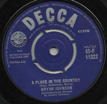 Bryan Johnson - A Place In The Country - Used Vinyl Record 7" image 1