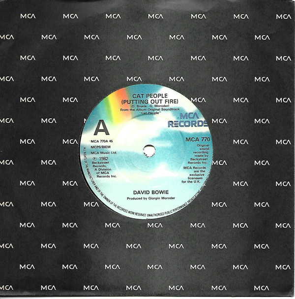 David Bowie - Cat People (Putting Out Fire) - Used Vinyl Record 7" image 1