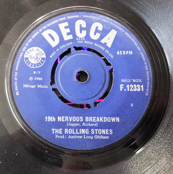 Rolling Stones - 19th Nervous Breakdown - Used Vinyl Record 7" image 1
