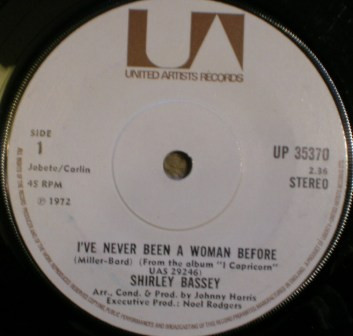 Shirley Bassey - I've Never Been A Woman Before - Used Vinyl Record 7" image 1