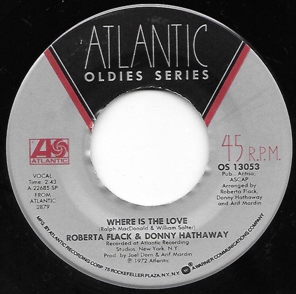 Roberta Flack - Where Is The Love / You've Got A Friend - Used Vinyl R image 1