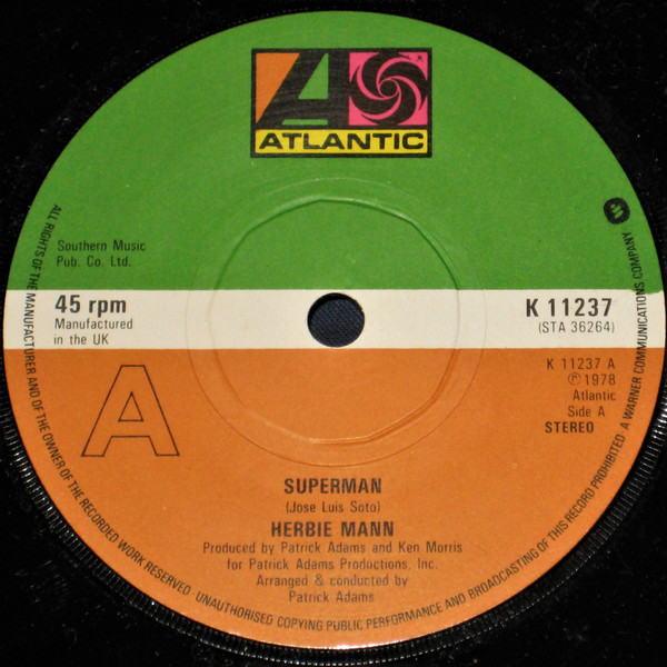 Herbie Mann - Superman - Used Vinyl Record 7" image 1