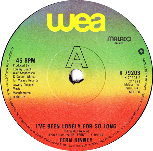 Fern Kinney - I've Been Lonely For So Long - Used Vinyl Record 7" image 1