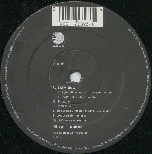 2 Tuff - Slow Down - Used Vinyl Record 12"