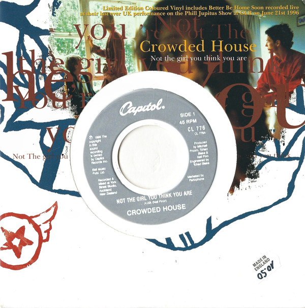 Crowded House - Not The Girl You Think You Are - Used Vinyl Record 7" image 1