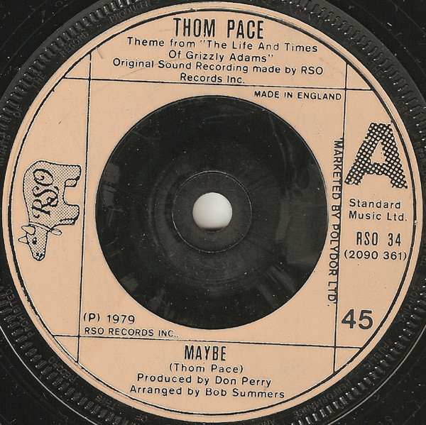 Thom Pace - Maybe - Used Vinyl Record 7" image 1