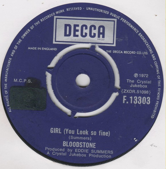 Bloodstone - Girl (You Look So Fine) - Used Vinyl Record 7" image 1