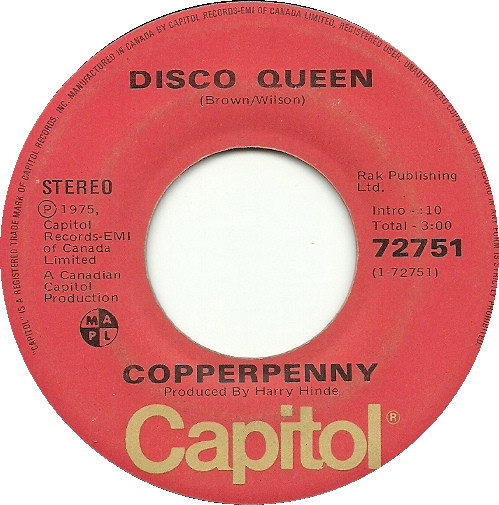 Copperpenny - Disco Queen - Used Vinyl Record 7" image 1