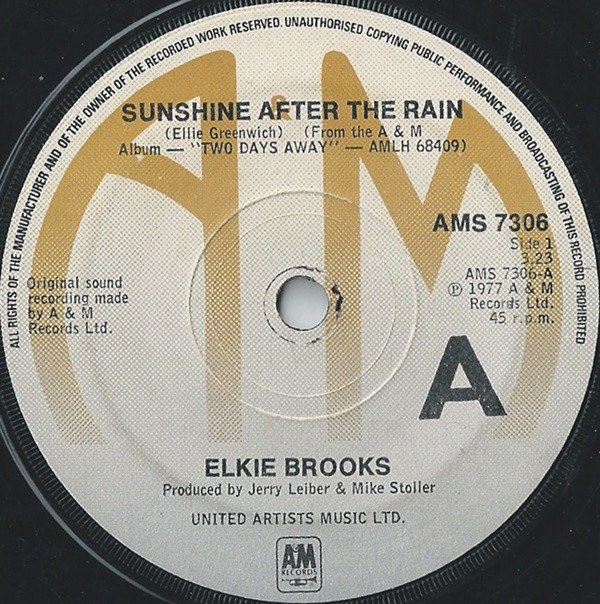 Elkie Brooks - Sunshine After The Rain - Used Vinyl Record 7" image 1
