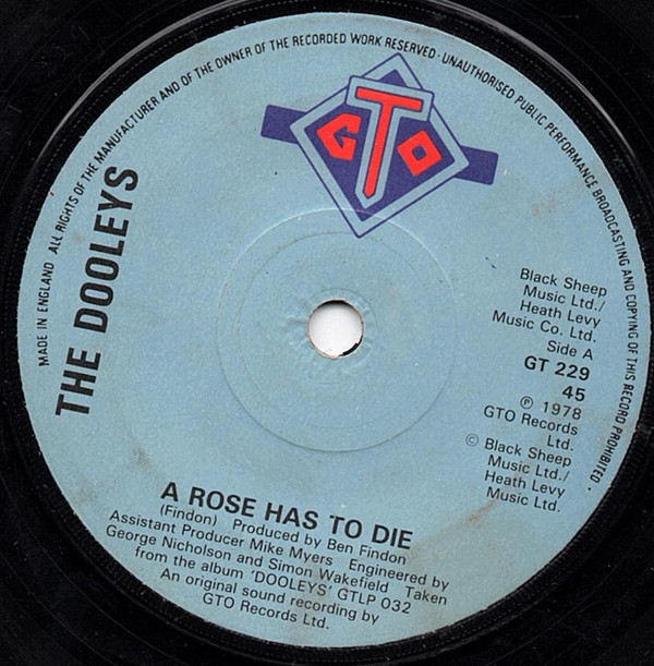 Dooleys - A Rose Has To Die - Used Vinyl Record 7" image 1