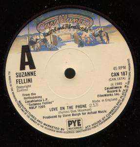 Suzanne Fellini - Love On The Phone - Used Vinyl Record 7" image 1
