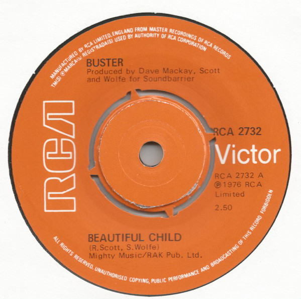 Buster - Beautiful Child - Used Vinyl Record 7" image 1