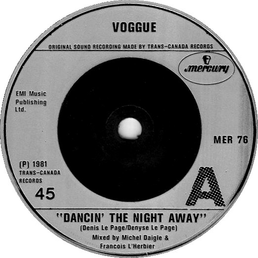 Voggue - Dancin' The Night Away - Used Vinyl Record 7" image 1