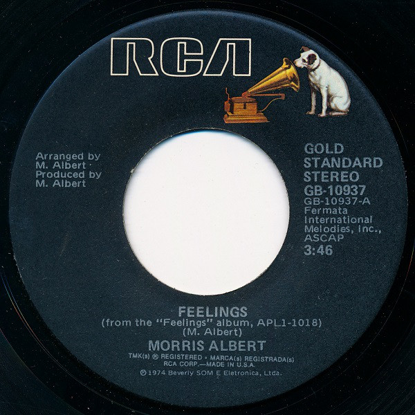 Morris Albert - Feelings - Used Vinyl Record 7" image 1