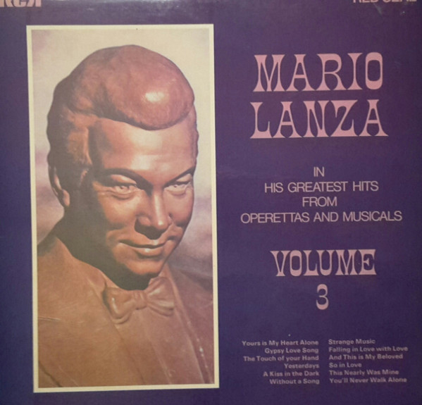 Mario Lanza In His Greatest Hits From Operettas And Musicals Volume 3