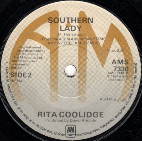 Rita Coolidge - Words - Used Vinyl Record 7" image 1
