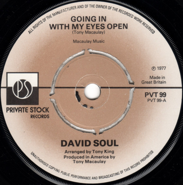 David Soul - Going In With My Eyes Open - Used Vinyl Record 7" image 1