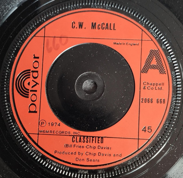 C.W. McCall - Classified - Used Vinyl Record 7" image 1