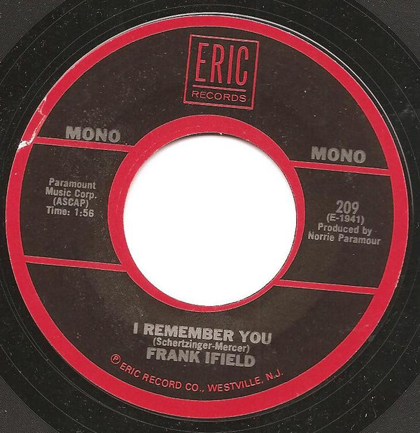 Frank Ifield - I Remember You / My Boomerang Won't Come Back - Used V image 1