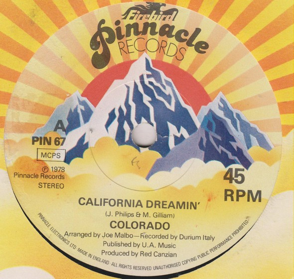 Colorado - California Dreamin' - Used Vinyl Record 7" image 1