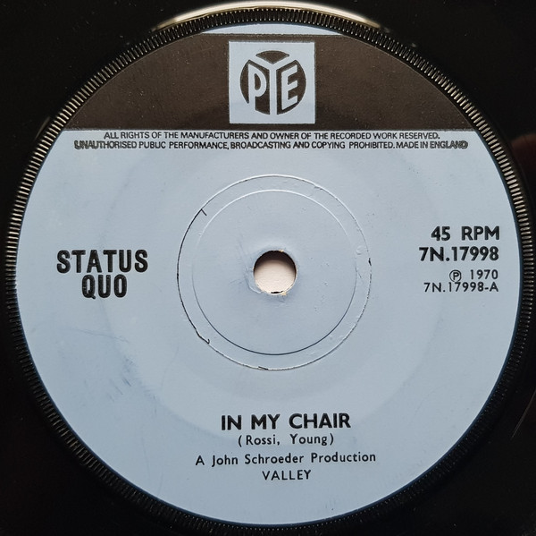 Status Quo - In My Chair - Used Vinyl Record 7" image 1