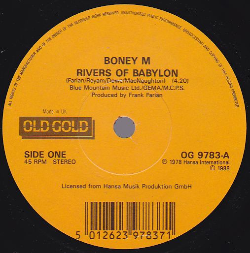 Boney M. - Rivers Of Babylon / Brown Girl In The Ring - Used Vinyl Rec image 1
